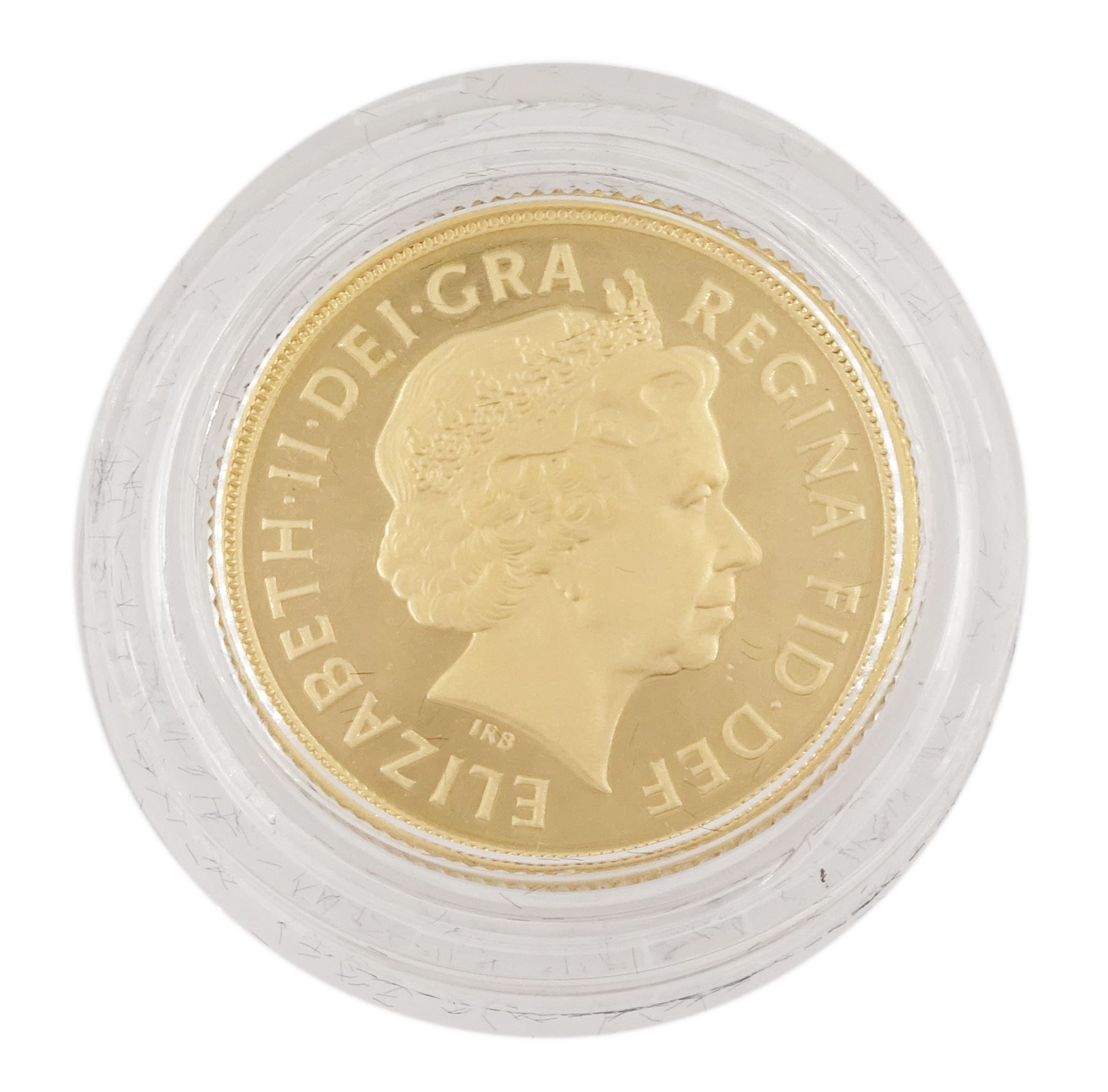 Queen Elizabeth II 2004 and 2005 gold proof full sovereign coins, forming the 'St George and The Dragon Gold Proof Sovereign Pair', housed in a Westminster case