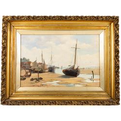 William Graham Buxton (British 1858-1926): On the Essex Coast, oil on canvas signed 35cm x 52cm