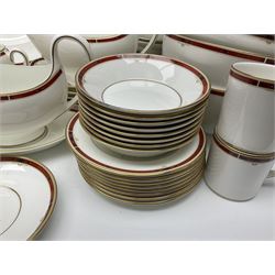 Wedgwood Colorado pattern dinner and coffee service for eight, to include coffee pot, milk jug, covered sucrier, coffee cans and saucers, dinner plates, side plates, twin handled bowls, four covered vegetable tureens etc (92)