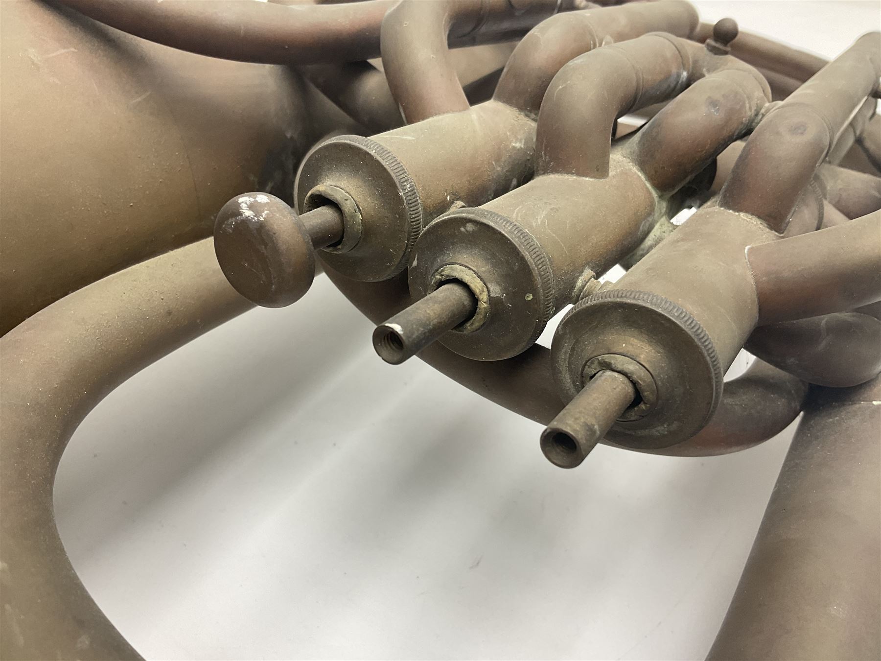 Early 20th century French Jerome Thibouville-Lamy Class B brass 4-valve euphonium for restoration or display L59cm