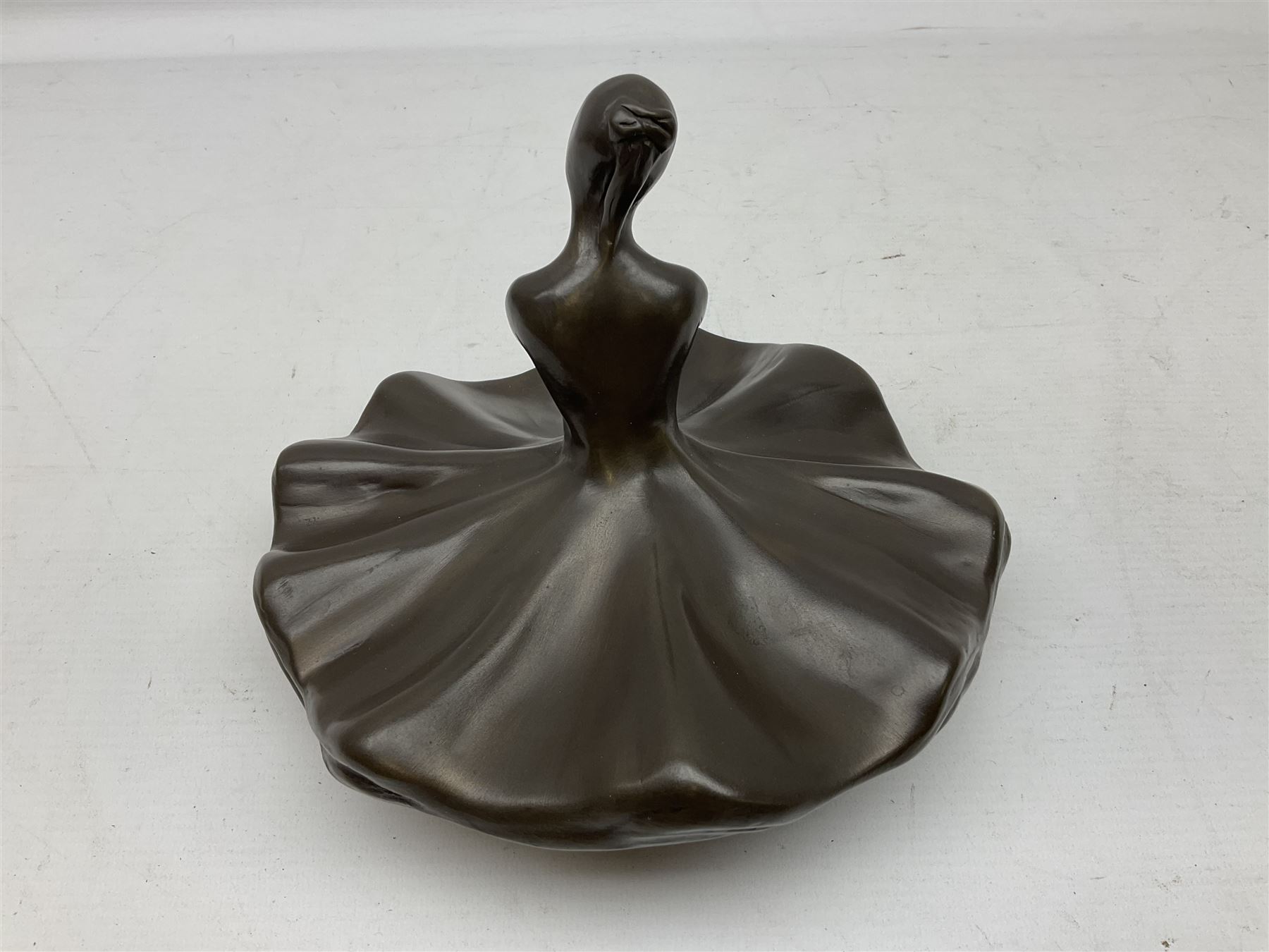 Heredities bronzed figure by Laura Lain, modelled as a seated ballet dancer, H14.5cm