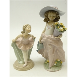  Lladro Collectors Society figure, 'A Wish come True' No. 7676, H24cm and a Nao figure of a ballerina (2)  