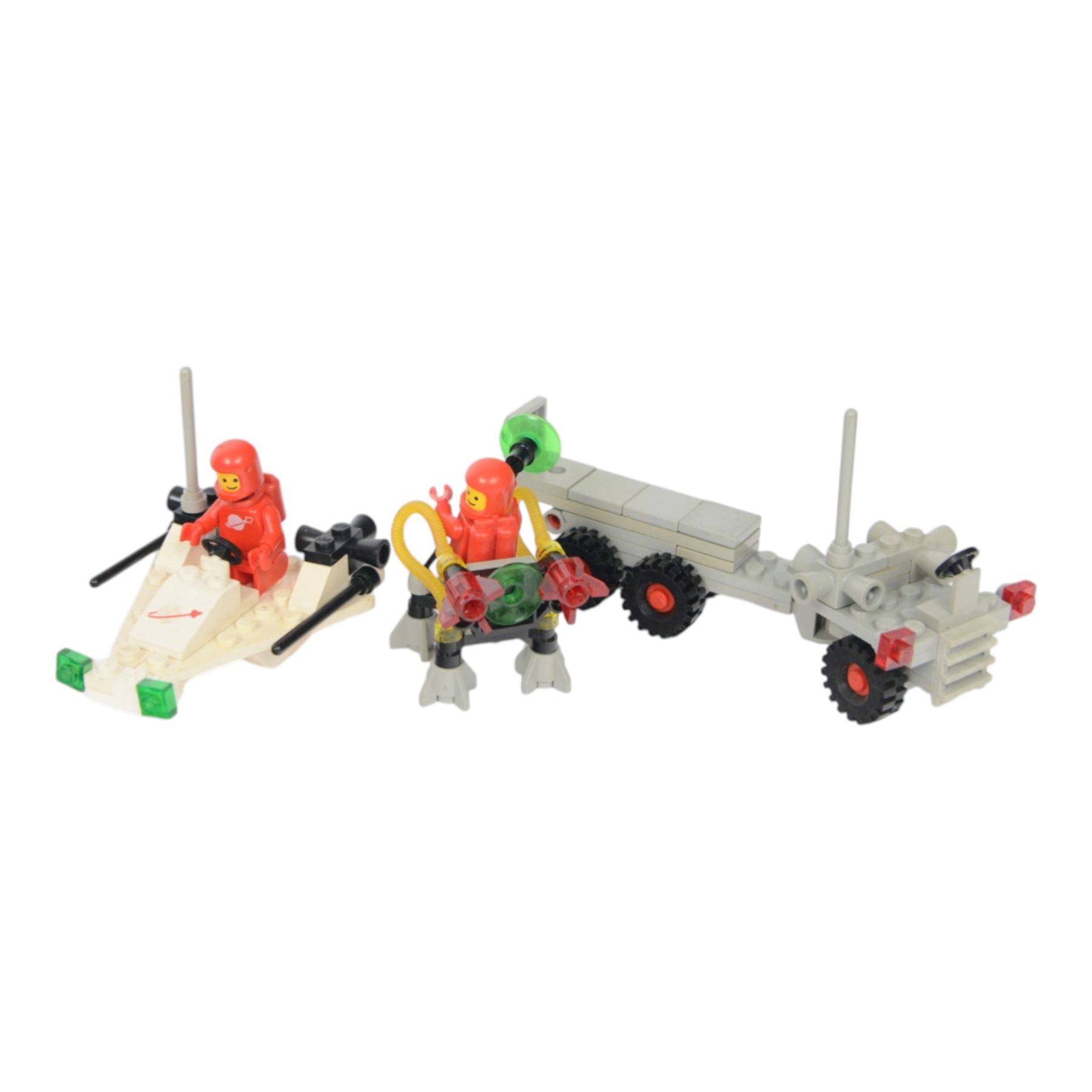 Twelve vintage Lego spaceships, comprising no. 6877-1 Vector Detector, no. 6814-1 Ice Tunnelator, no.6811-1 Pulsar Charger, no. 6870-1 Space Probe Launcher, no. 6815-1 Hovertron, no. 6876 Alienator, no. 6886-1 Galactic Peace Keeper, no. 6806-1 Surface Hopper, no. 6879-1 Blizzard Baron, no. 6822-1 Space Digger, no. 6832-1 Super Nova II and no. 6925 Interplanetary Rover, all built with minifigures