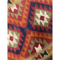 Maimana Kilim rug, stepped lozenge pattern