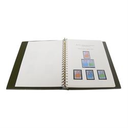 Great Britain stamps, Queen Victoria and later, including QV penny black with partial red MX cancel and three good margins, King Edward VII overprints, Queen Elizabeth II pre-decimal issues, many Queen Elizabeth II mint decimal stamps, etc, housed in four folders and one album