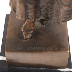 After Chiparus three Art Deco figures modelled dances, H60cm 