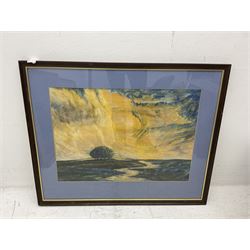 After Vincent van Gough: Two landscape pastels, and a moonlit pastel (3)