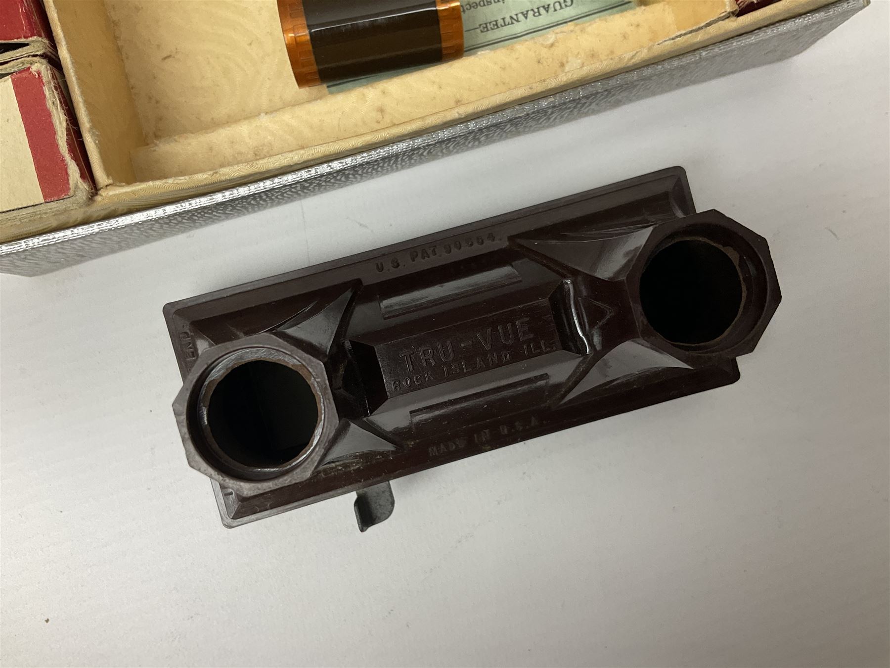 Fred Harvey ‘Fifty-Six Scenes of the Grand Canyon of Arizona’ with Tru-Vue stereoscope and film in original box, with one further stereoscope and collection of colour slides of various travel destinations