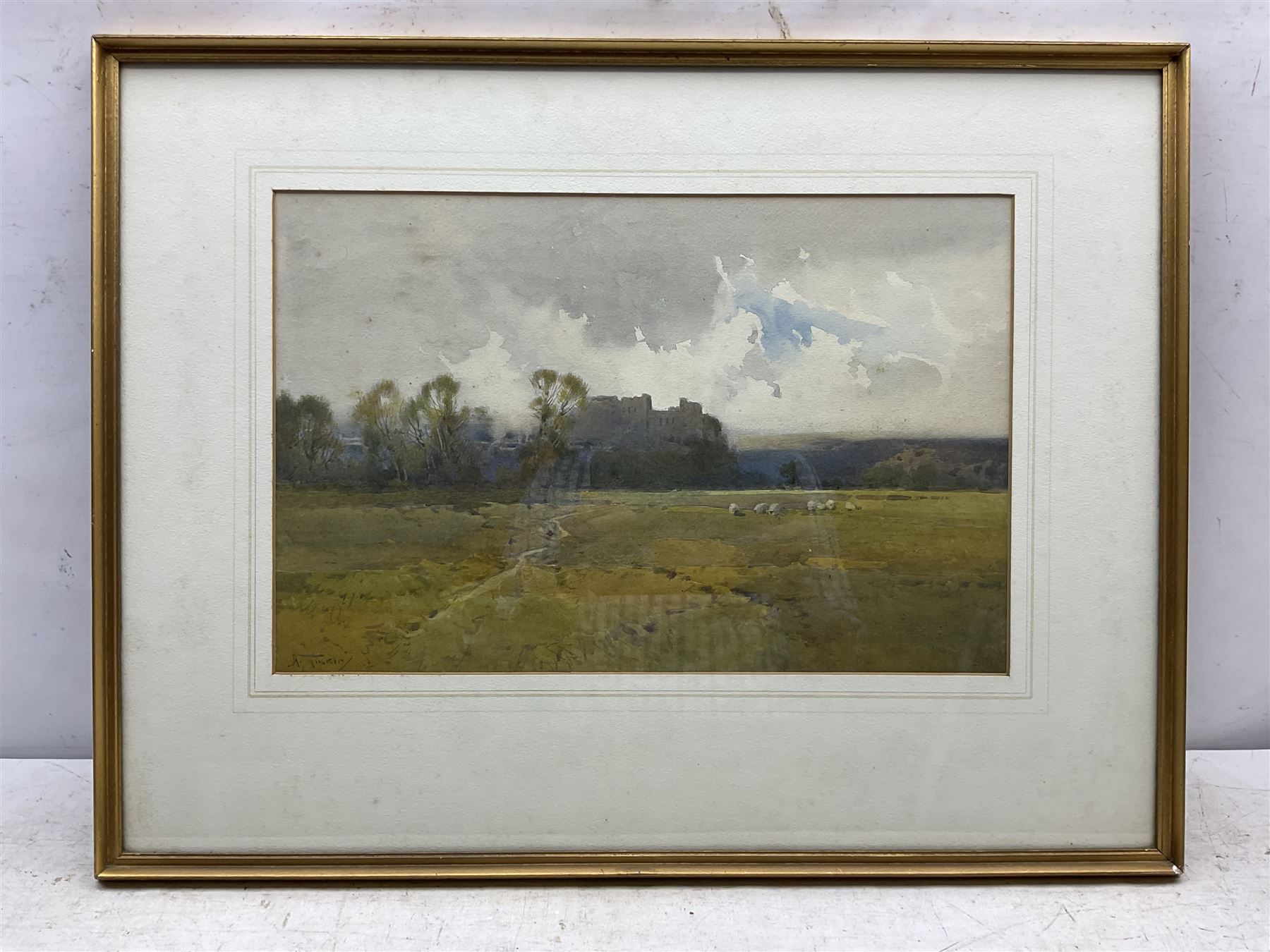 Arthur Tucker (British 1864-1929): Arundale Castle from the Water Meadows, watercolour signed 29cm x 45cm