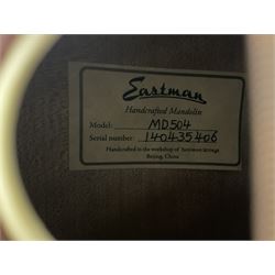 Eastman eight-string mandolin model MD504, serial no.140435406, L66cm; in TGI hard carrying case; together with case of instructional CDs