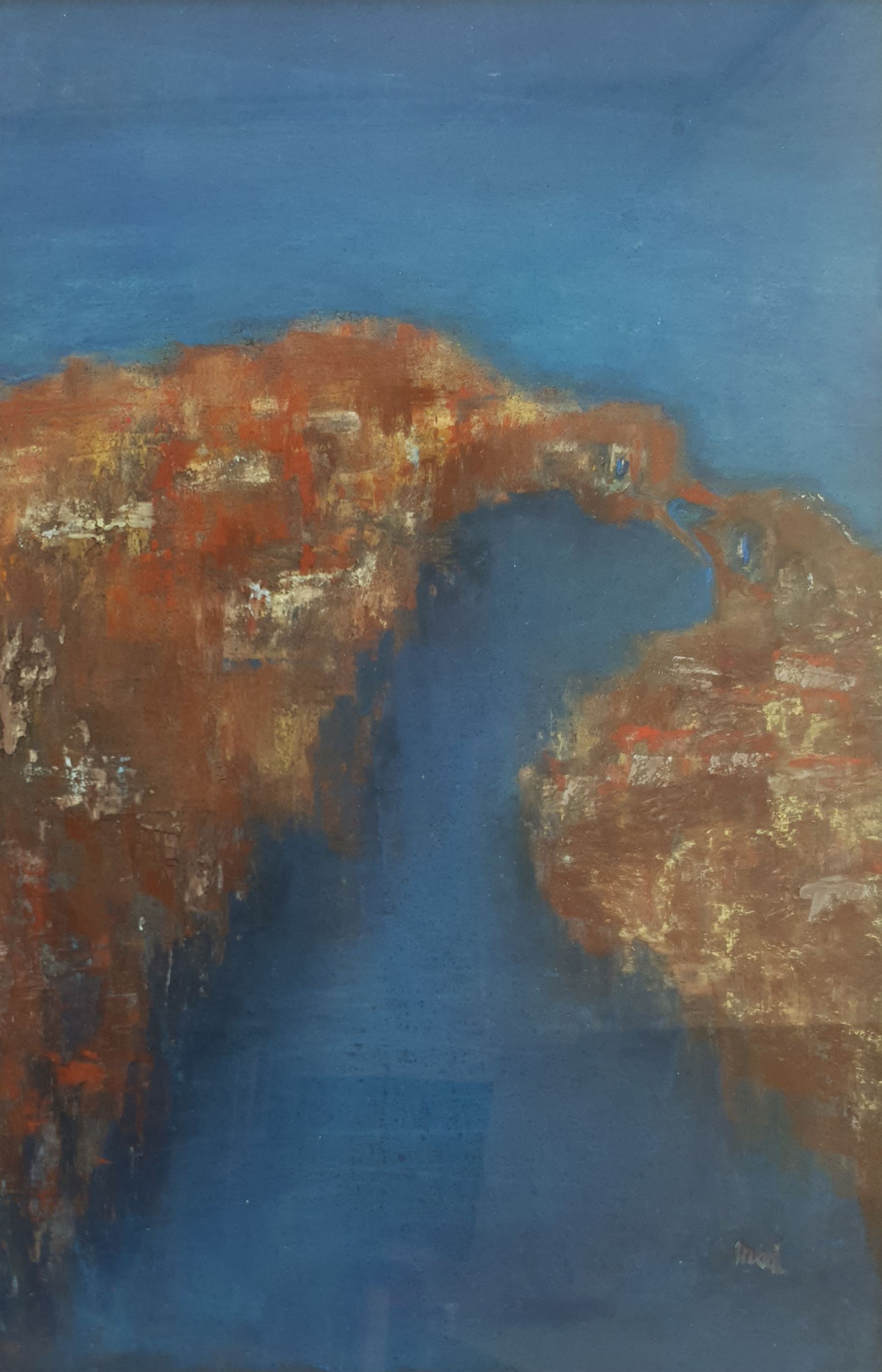 Madeleine Eyland (Belgian/British 1930-2021): 'Sea Link', pastel signed 37cm x 26cm 
Provenance: artist's studio collection; exh. Royal Academy Summer Exhibition 2003, label verso. Marie-Madeleine Eyland (neé Legrain) was born in 1930 at Floriffoux, Belgium; she lived most of her life in Scarborough working as a nurse and an artist.