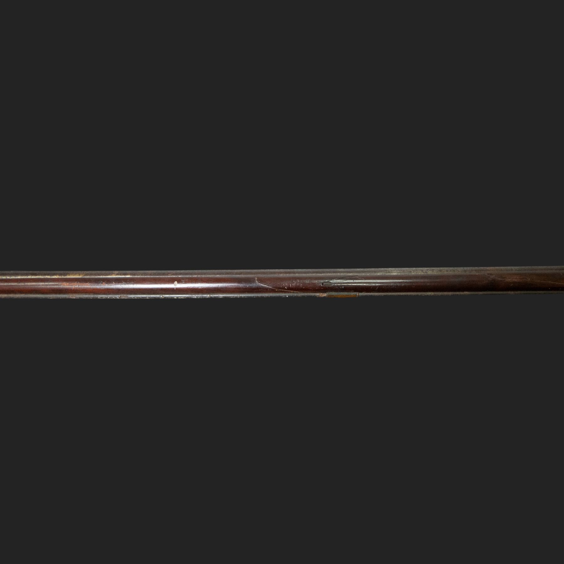 19th century Indian Brown Bess style flintlock musket, the 138cm round steel barrel ram rod beneath, overall L174cm