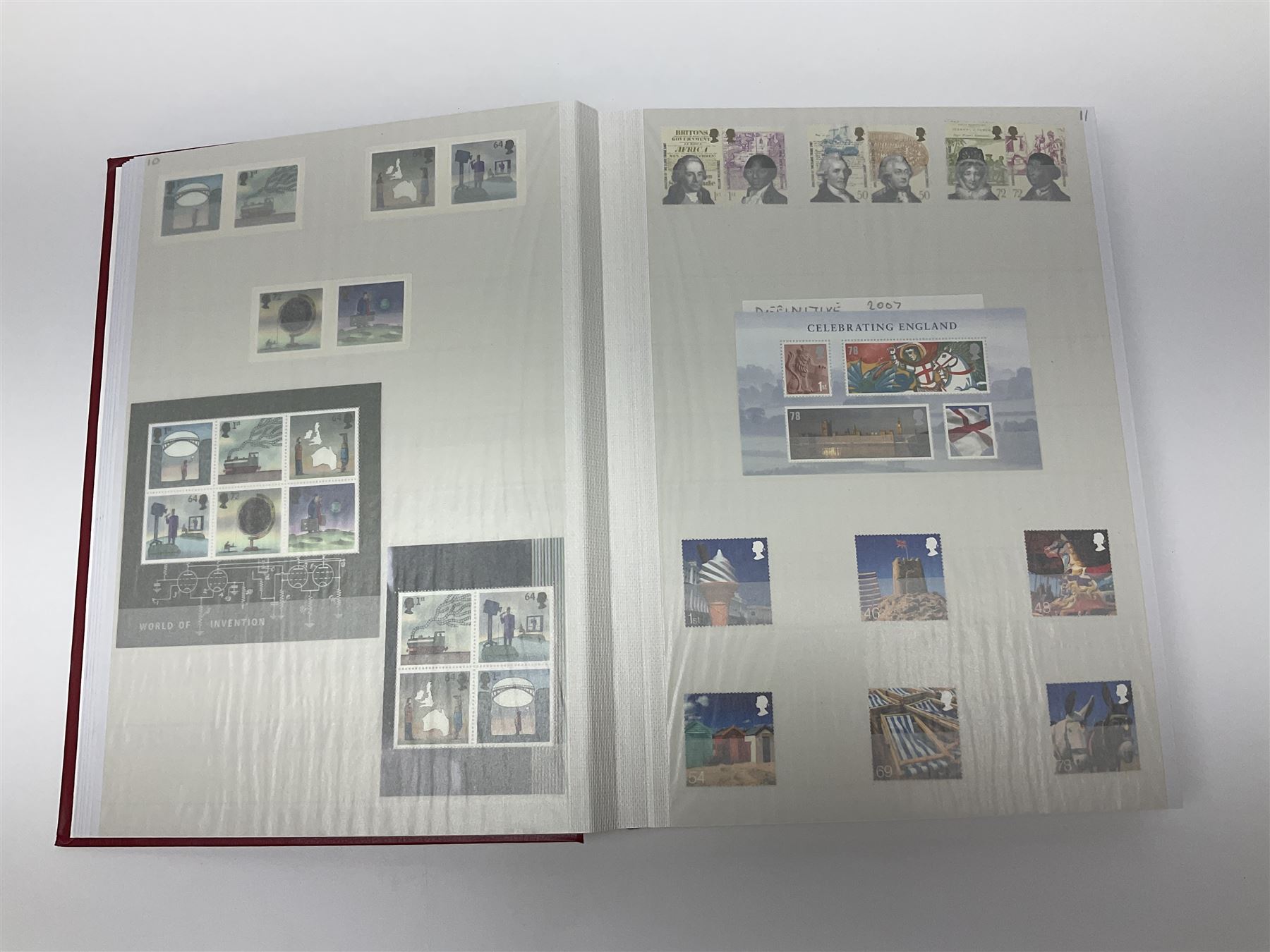 Queen Elizabeth II mint decimal stamps, housed in stock book folder, face value of usable postage approximately 900 GBP