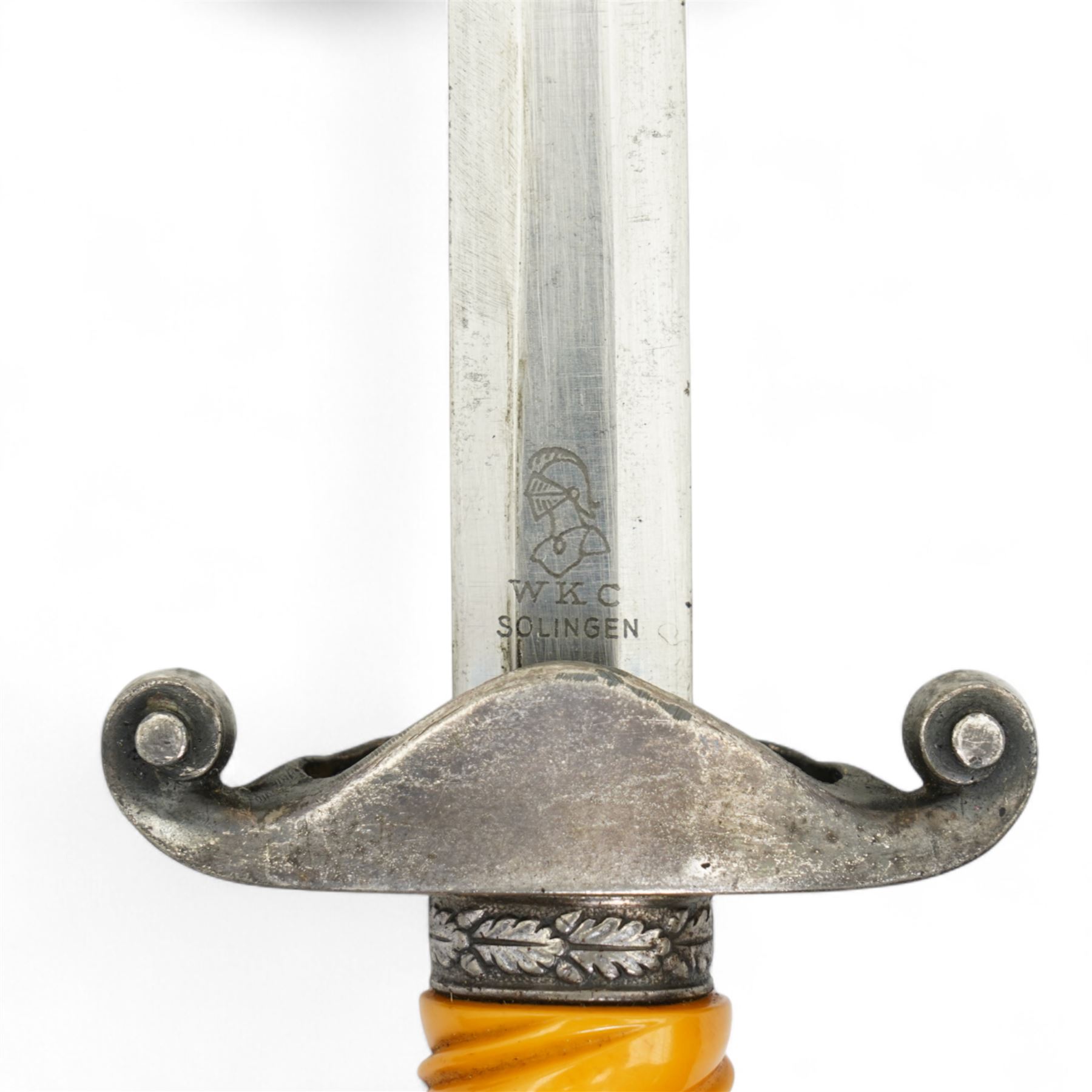 German Third Reich army dagger marked  WKC Solingen to the ricasso with celluloid grip