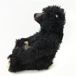 Limited edition Steiff bear 'Leo the 1912 Titanic Mourning Bear', white tag no. 662775 limited edition 9/1000, Danbury Mint Exclusive black mohair bear with ear button, chest tag and swing label, H61cm