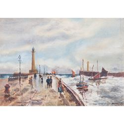 George Scarth French (British fl.1894-1910): View of Whitby, watercolour signed and dated 1885, 15cm x 24cm; together with another of 'Whitby Early Morning' signed with initials EMA, 10.5cm x 15cm and two others of Ugthorpe Lane, near Whitby, max 17cm x 25cm (4)