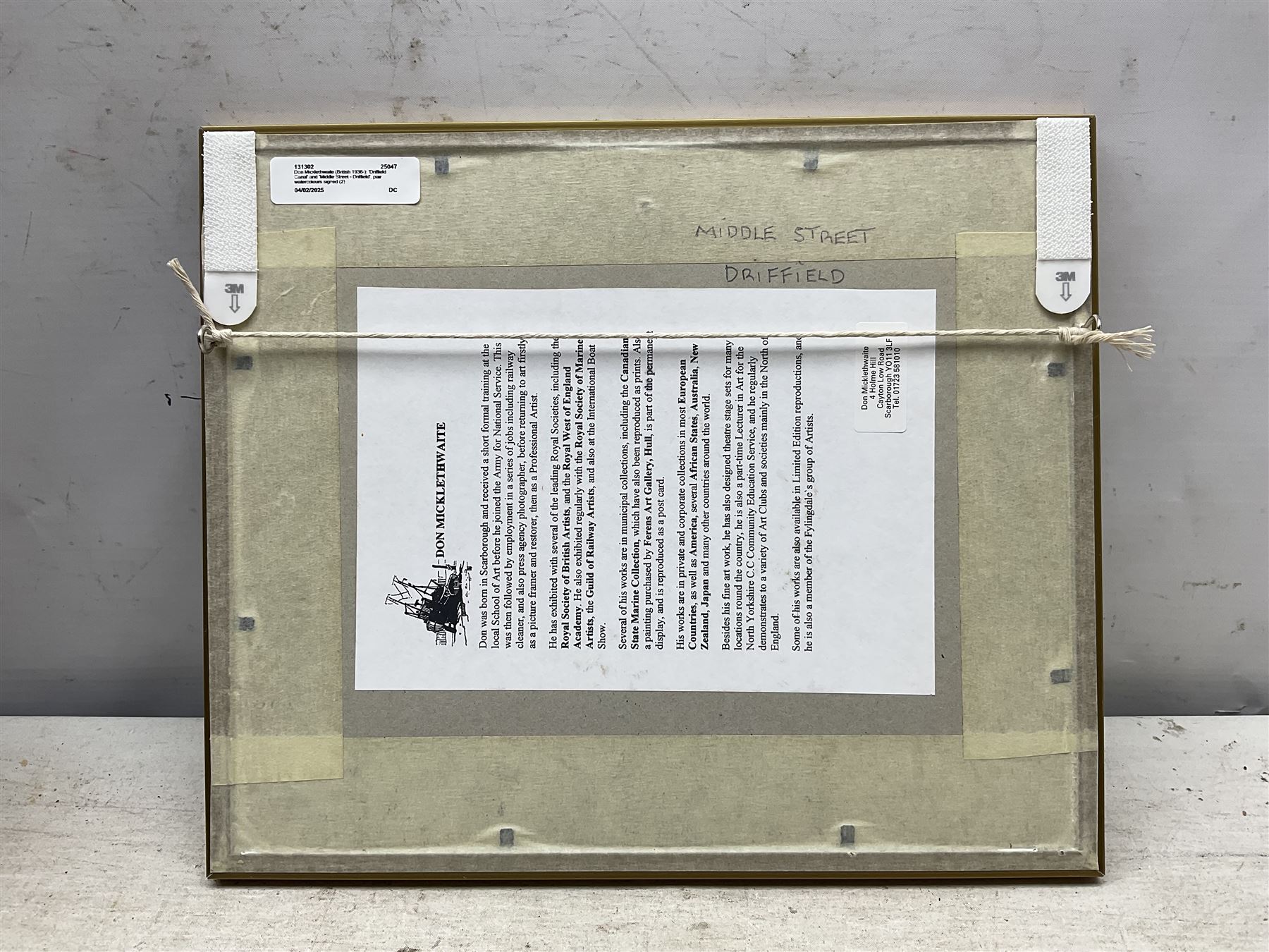 Don Micklethwaite (British 1936-): 'Driffield Canal' and 'Middle Street - Driffield', pair watercolours signed 16cm x 21cm (2)