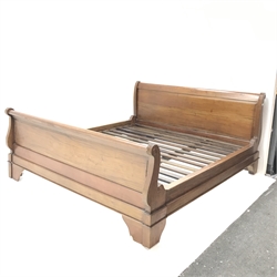 French mahogany 6' Super King sleigh bed, W199cm, H99cm, L220cm