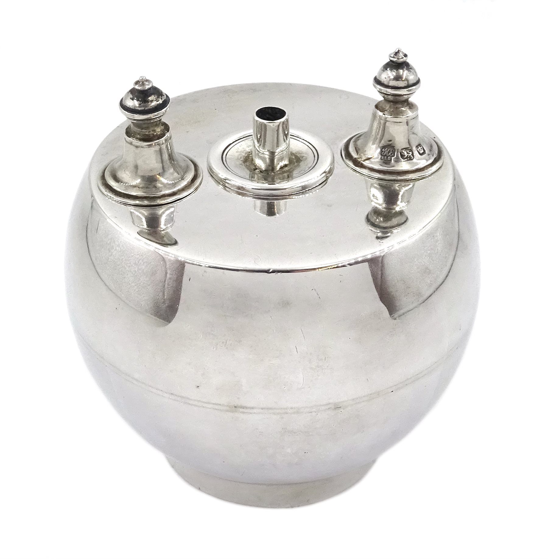 Victorian silver table top cigar lighter by Hawksworth, Eyre & Co Ltd