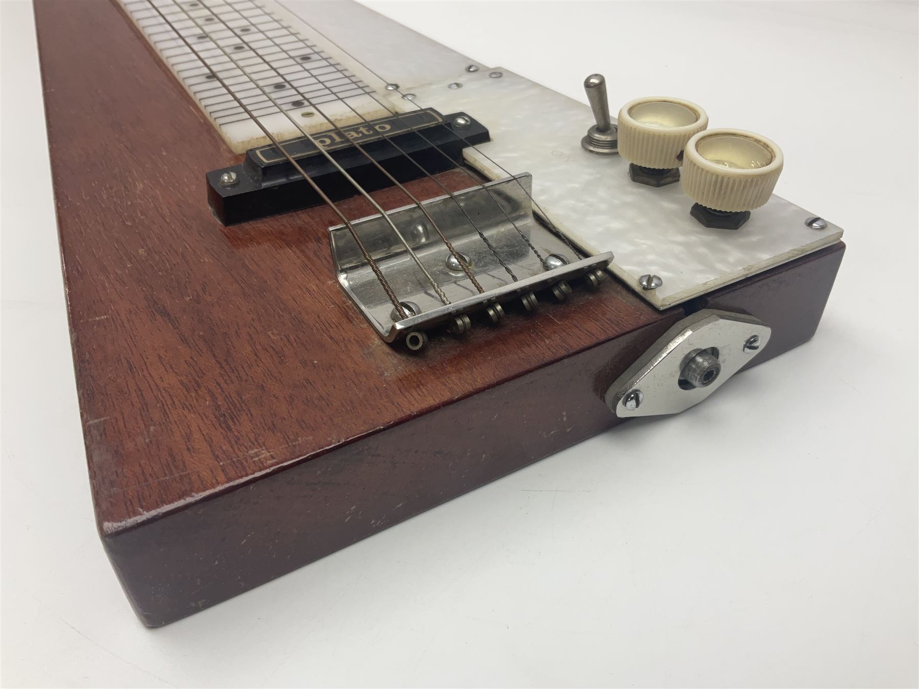 Early 1960s lap steel electric guitar with mahogany body and Plato pick-up, L81.5cm