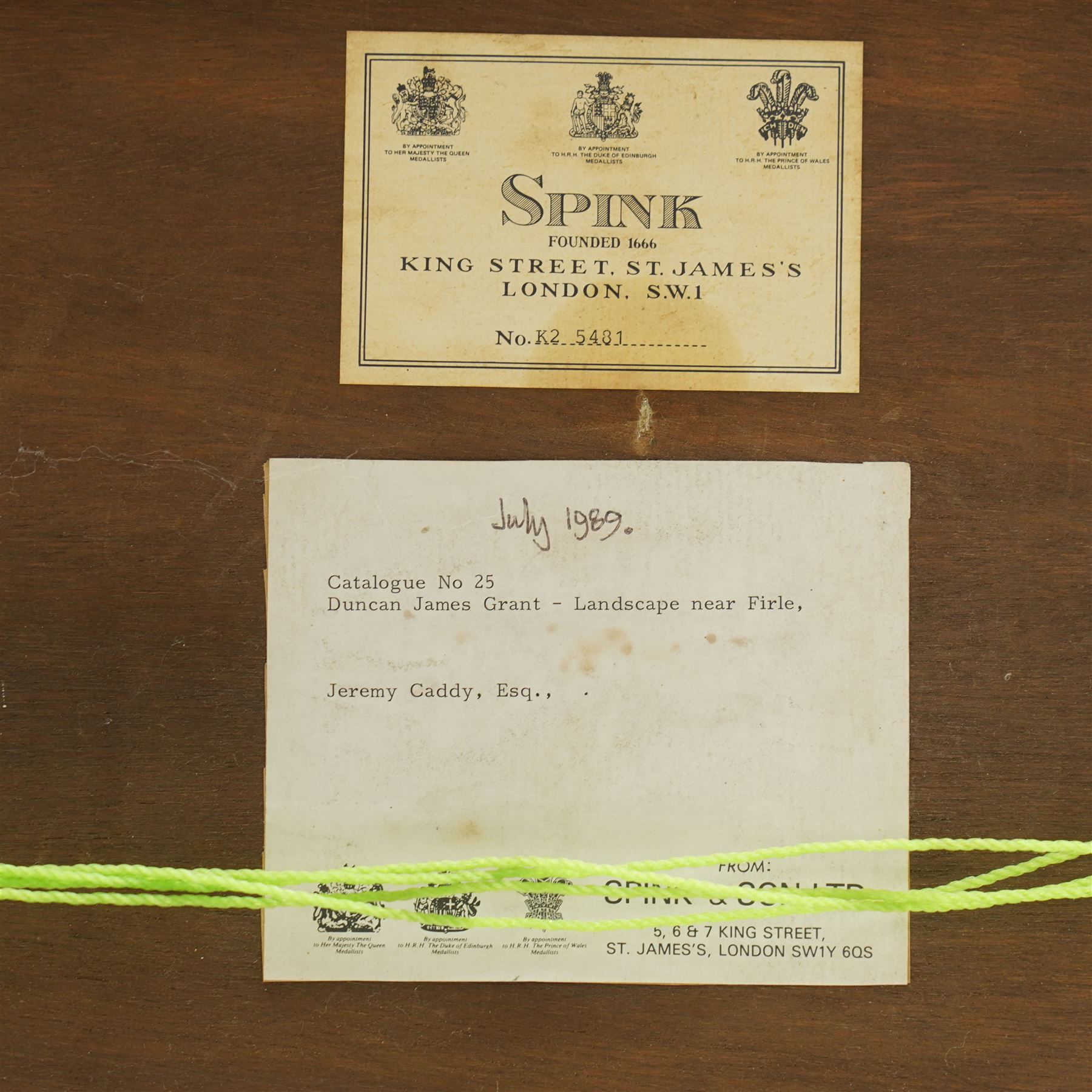 Duncan Grant (British - Bloomsbury Group 1885-1978): 'Landscape near Firle' East Sussex', oil on board unsigned, titled on gallery label verso 27cm x 42cm
Provenance: Spink, King Street, London