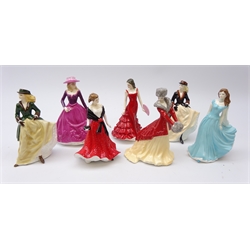  Seven Royal Worcester ltd. ed. Les Petites figures: Victoria, Lara Christmas Morning, Cristina, Zara, Poppy, Perfect Day and Sian Wales, as new, boxed (7)  