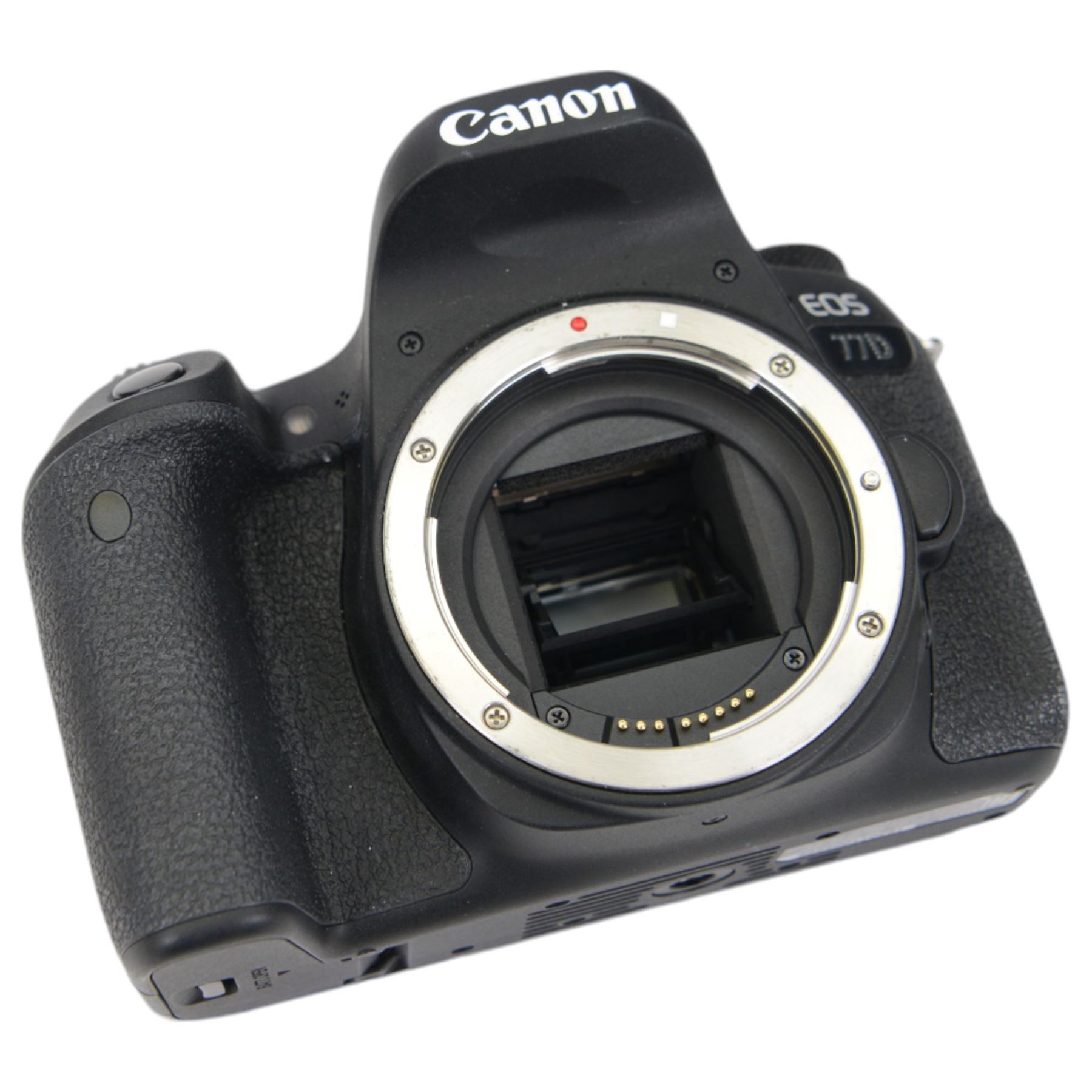 Canon EOS 77D camera body serial no. 193071005589, with a Canon EFS 18-200mm f/3 5-5.6 IS lens and a Sigma 10-20mm F4-5.6 EX DC lens, Canon extension tube, three Canon lens hoods, all boxed, with a Lowepro camera bag