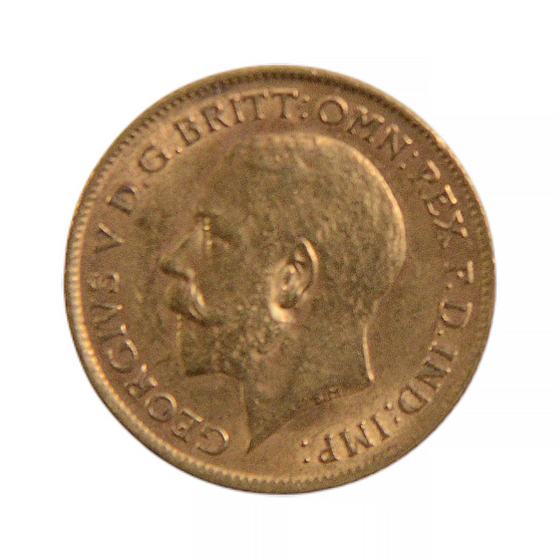 King George V 1913 gold half sovereign coin