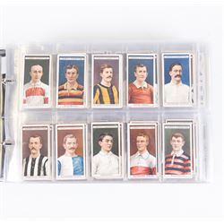 Collection of Edwardian and later Football related trading and cigarette cards, including forty-nine of fifty 1906 Ogden's Football Club Colours, 1922 PALS Footall series, ninety of one hundred 1925 Gallaher Famous Footballers, complete set of forty-four 1926 Ogden's Captains of Association Football Clubs and Colours, complete set of fifty 1927 Players Football Caricatures by MAC,  complete set of fifty 1927 Players Football Caricatures by RIP,  complete set of fifty 1930 Players Association Cup Winners, complete set of 50 1933 Ogdens AFC Nicknames etc, housed in brown cigarette card album