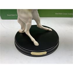 Five Beswick and Royal Doulton horse figures in matt white on black plinths, comprising of  Spirit of Affection no. 2689/2536, Springtime no.2837, Spirit of peace no.2916, Spirit of earth no.2914 and Spirit of the wild no. 183, together with a composite figure of a horse (6)