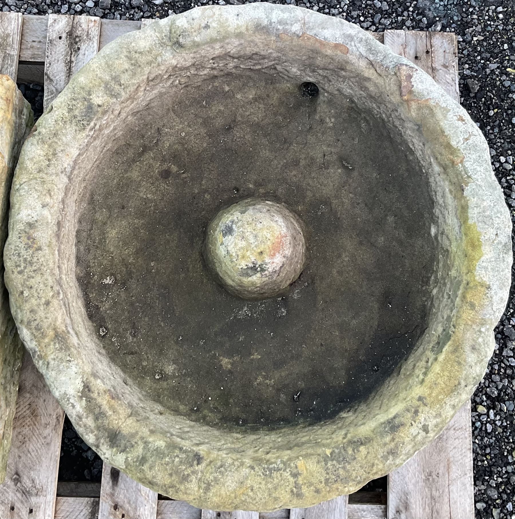 19th century hat top carved stone circular trough  - THIS LOT IS TO BE COLLECTED BY APPOINTMENT FROM DUGGLEBY STORAGE, GREAT HILL, EASTFIELD, SCARBOROUGH, YO11 3TX