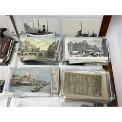 Collection of loose Edwardian and later postcards, mostly topographical examples depicting East Yorkshire, Hull and the East Coast, including Hull, Bridlington, Staithes, Flamborough Head, Beverley, etc., and a quantity of other postcards, plus two photograph albums containing photographs of trawlers