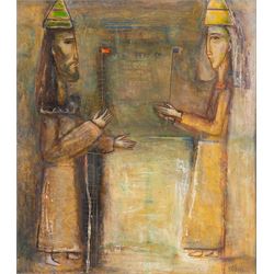 Isupov Vladimir Ilyich (Ukrainian 1939-2023): 'Dialogue (Cain and Abel)', oil on board sig...