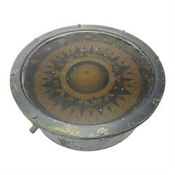Ship's brass cased compass, D27cm