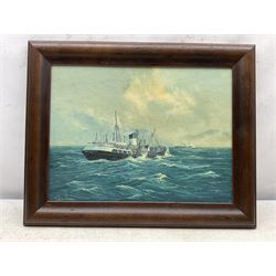 L R Herrick (British 20th century): Kinston Peridot Hull Trawler, oil on board signed 29cm x 39cm
