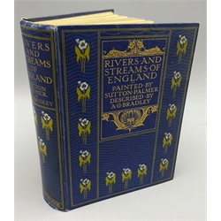  Palmer Sutton : The Rivers and Streams of England.1909. Colour plates. Floral decorated blue cloth/gilt with top edge gilt. 1vol  