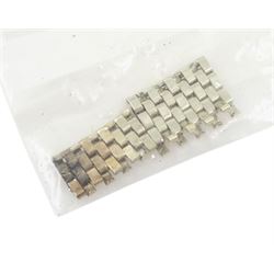 Gruen Curvex Precision gentleman's 14ct white gold manual wind wristwatch, back case No. 282688, rectangular silvered dial, with diamond dot markers at 12, 3 and 9 o'clock and subsidiary seconds dial, on 14ct white gold bracelet, both stamped 14K, with additional links