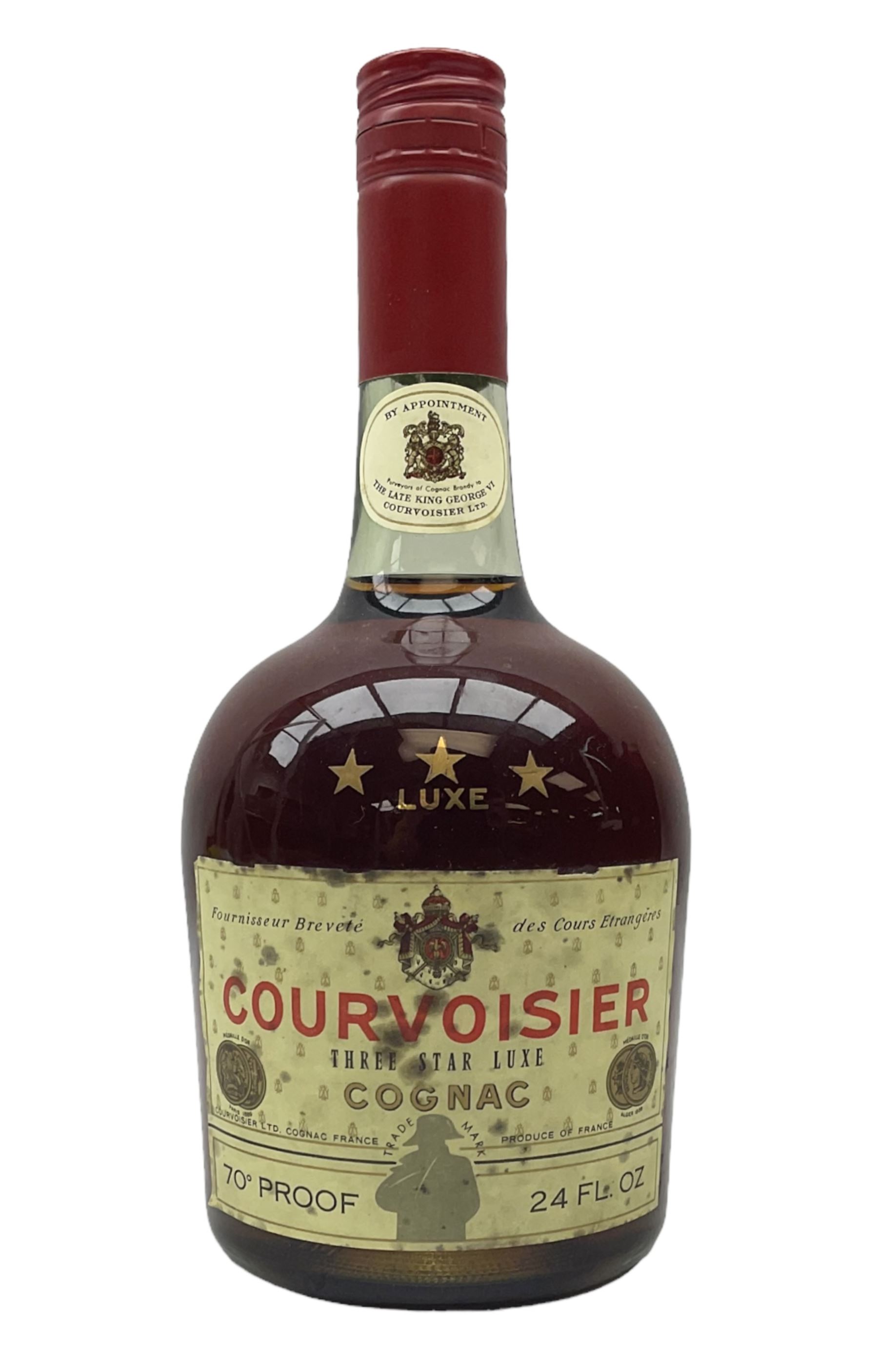 Courvoisier Three Star Luxe Cognac, 24fl oz 70% vol, labelled by appointment to His Late Majesty King George VI, one bottle