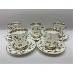 Russian Lomonosov cup and saucer set for six in Golden Branch patter
