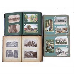 Collection of early 20th century postcards and greetings cards, including WWI embroidered ...