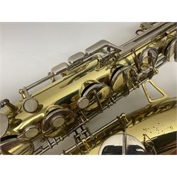 Czechoslovakian Corton tenor saxophone, probably 1970s/80s, serial no.132621; in fitted carrying case with crook and two mouthpieces