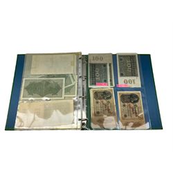 Collection of German banknotes, mostly dating between 1918 and 1923, many being of a high grade, with vendor's inventory, housed in a ring binder