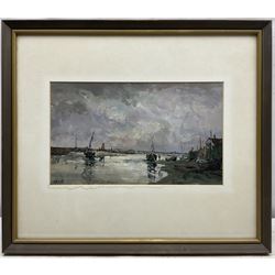 Jack Cox (British 1914-2007): 'Wells Next the Sea Norfolk', oil on board signed, titled and dated 1976 verso 18cm x 31cm