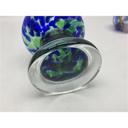 Bjorn Ramel Sea of Sweden Glasbruk art glass footed candle holder, together with a Murano fish, various other art glass vases, stylised green fish, etc, tallest H29cm