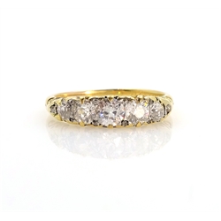  Five stone diamond gold ring tested 18ct  