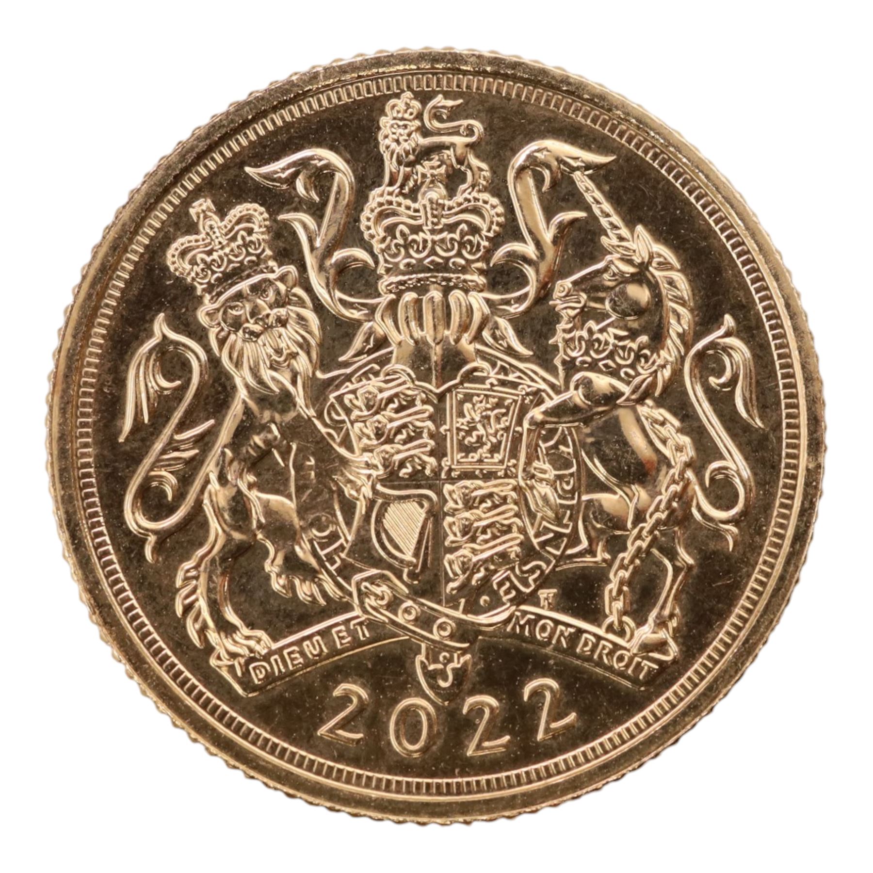 Queen Elizabeth II 2022 gold full sovereign coin