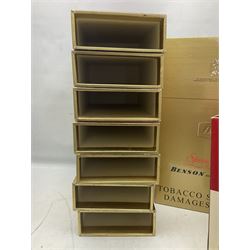 Thirteen oversized promotional shop display cigarette boxes, advertising various brands comprising Malboro, Benson and Hedges Superkings, Sovereign and Special Filter, tallest H48cm