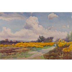 Richard Edward Clarke (British 1878-1954): Seamer Moor above Scarborough, watercolour sign...
