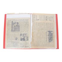 WWII collection of fourteen magazines from British Newspapers 1942-1945 contained in presentation folder 
