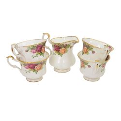 Royal Albert Old Country Roses tea service, including teapot, coffee pot, milk jug, two open sucrier, six cups four saucers etc    